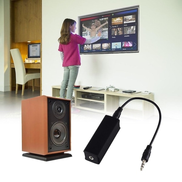 Ground Loop Noise Isolator Eliminerar effektivt ljudbrus för bilstereosystem Hemhögtalare med 3,5 mm ljudkabel