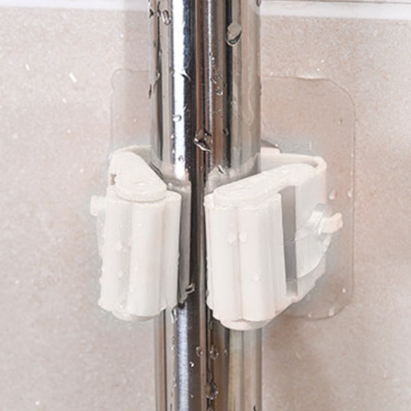 3 kpl Seinään kiinnitettävä mopin pidike Vahva tarttuva muovinen mopin teline autotallityökaluhuoneeseen valkoinen