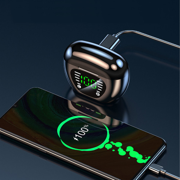 Trådlösa Bluetooth hörlurar Touch Control Brusreducerande LED Digital Display Stereo Vattentäta hörsnäckor med mikrofon