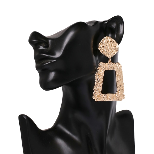Ny utsökt personlighet Kvinnor Flickor Geometri Fyrkantiga örhängen Smycken Present(Silver)