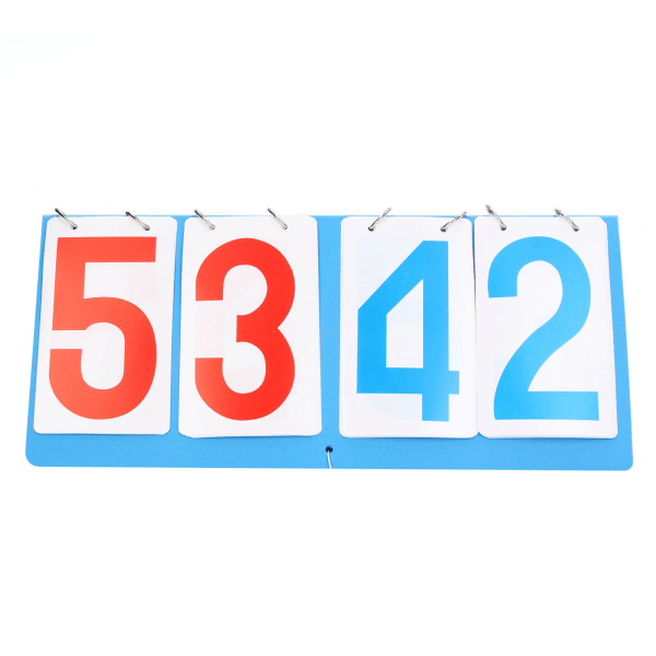 4-cifret resultattavle Vandtæt blå rødt nummer bærbar bordplade Flip-scoreholder til volleyball basketball