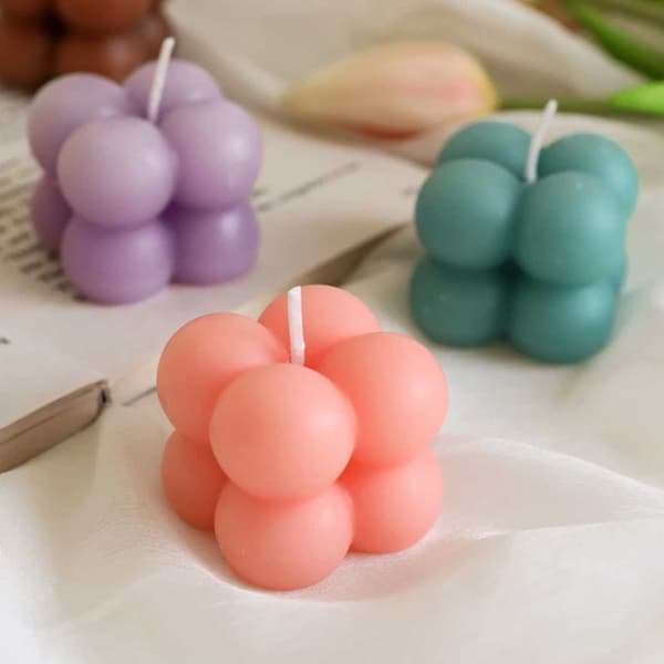 Lysform 15 stk Mini Kuber – Silikon DIY Stearinlys 4cm—pa