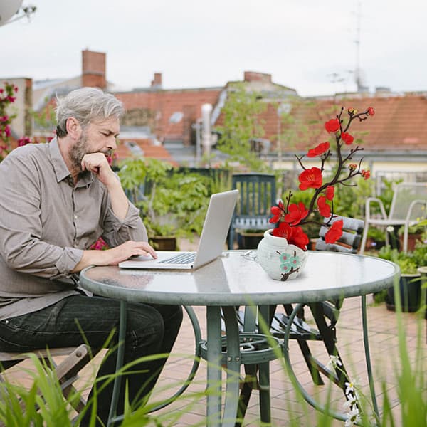 Simuleringsblomster, grønne planter, potteplanter, simulering