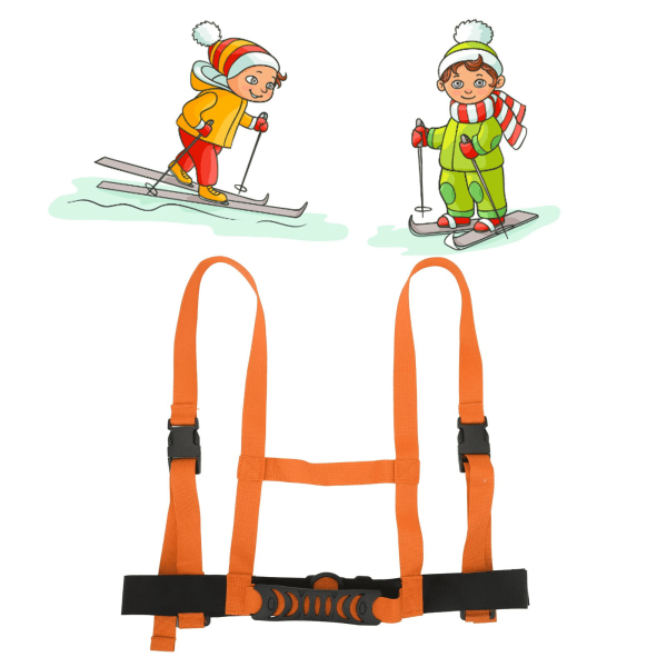 Skiskuldersele for barn med justerbar bånd Snowboard-skøytetreningssele for vintersportsutstyr for utendørsaktiviteter oransje