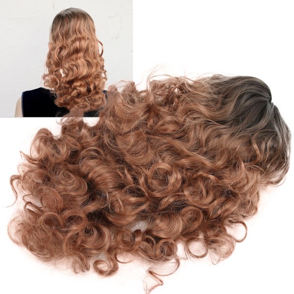 Kvinner Parykker Lang Krøllet Blond Gradient Varmebestandig Fiber Hårpynt Lady Cosplay Parykk