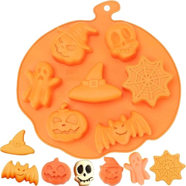 Halloween Silikoneforme til Slik - Græskar Spøgelse Flagermus DIY Bagning & Gelé