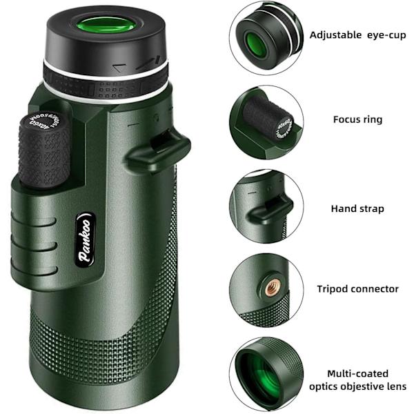 40X60 Monokulært Teleskop med Smartphoneholder & Stativ, 2