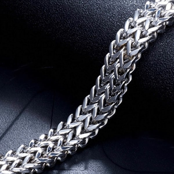 Magnetarmband i titanstål Dubbla radmagneter Armband Silver Modesmycken Present för män 19cm/7.48in