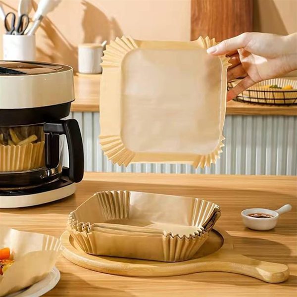 Pack Air Fryer Papper för Airfryer 100-pack Kvadrat Square 16CM