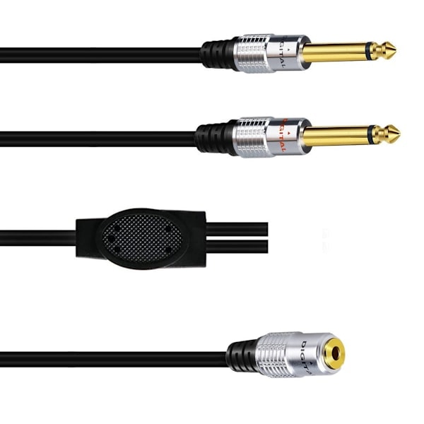 1/8 tuumaa - 1/4 stereojakokaapeli kullattu 3,5 mm kaksoiskanavainen naaras - kaksois 6,35 mm mono uroskaapeli 50 cm