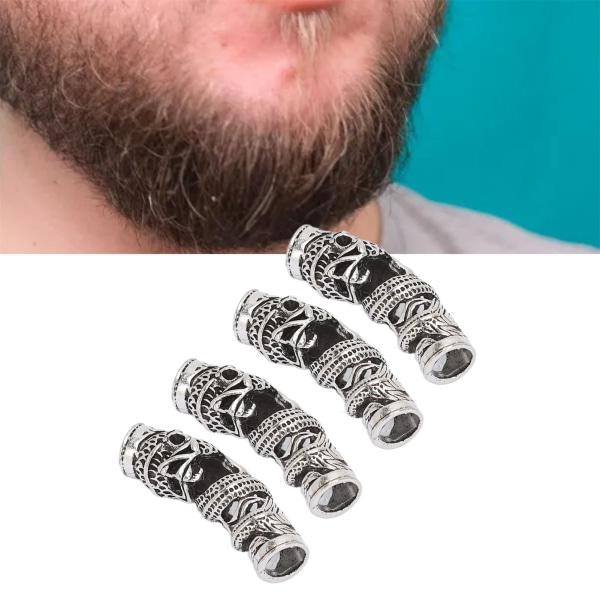 50 stk Skægperler Metal Multifunktionel Letvægts Stilfuld Dreadlocks Tube Beads til Hår Armbånd Halskæde