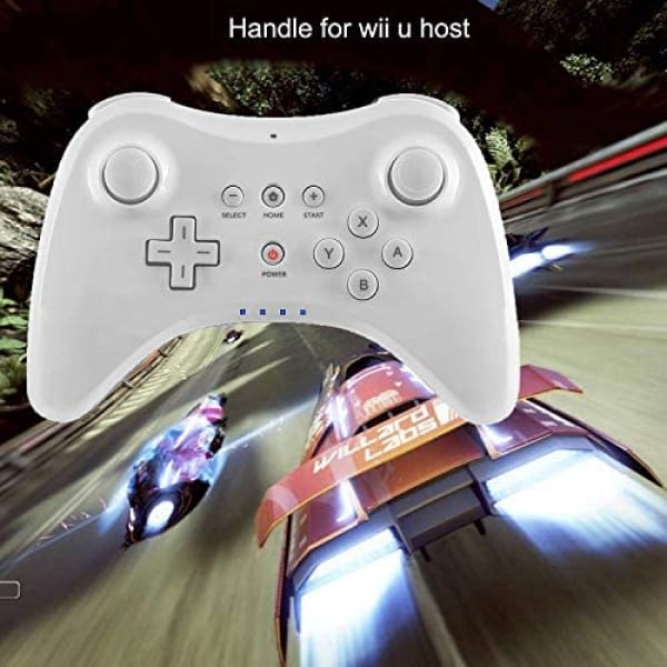 Pro-kontroller for Wii U, og trådløs kontrollkontroll for Nintendo Wii U Dual Analog Game Remote Joystick (Vit)