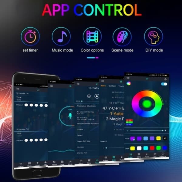 Smart Julebelysning RGB LED Lyslenke med APP Fjernkontroll 10m—pa