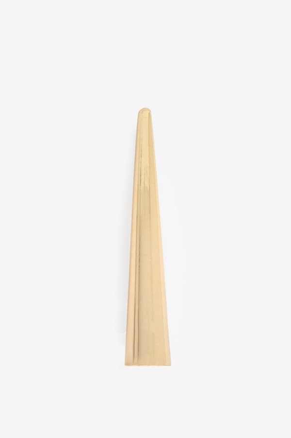 Gul messing ringholderkegle, solid metal smykkeorganisatorstativ til ringe, dekorativ opbevaring til soveværelseskommode, 2,2 x 12 cm