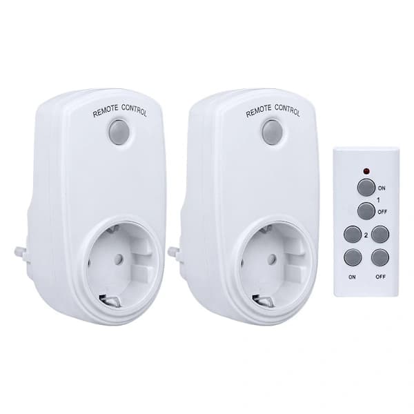 2025 Trådlösa fjärrkontrolluttag, 2-pack programmerbara uttag