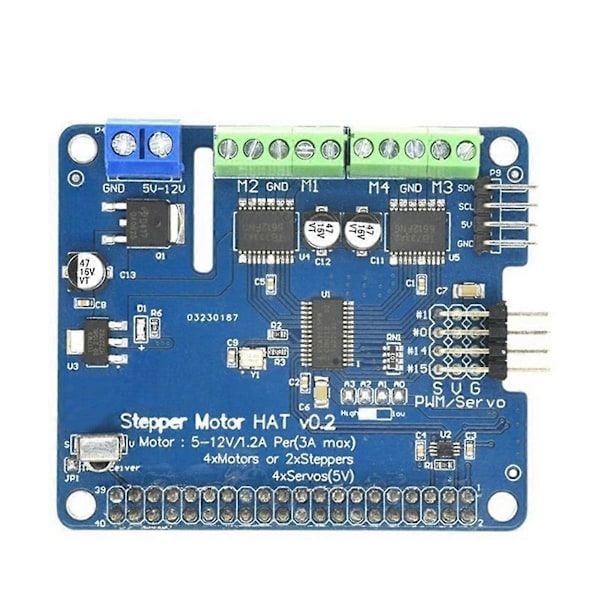 Steppermotor HAT V0.2+Robot Expansionskort Stepper/Motor/Servo för 3B/3B+.pa