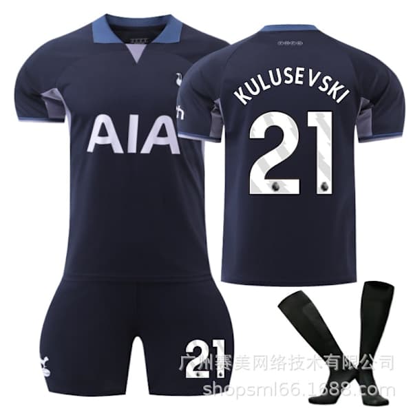 23-24 Tottenham Hotspur Udebane Børnefodboldtrøje Nr. 21 Kulusevski(16)