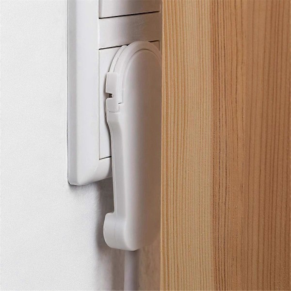 2 stk. Hvit Schuko Vinkelplugg Flat, Schuko Flat Plugg 250 V (16 A), Schuko Plugg, Schuko Plugg Flat, E.pa