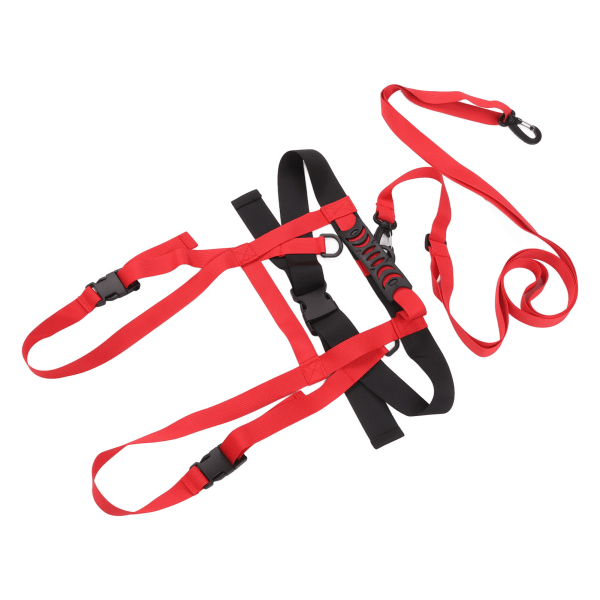 Skisikkerhetsstropp for barn Nylonplast Justerbart skitreningsbelte for sykling Fallforebyggende trening Rød