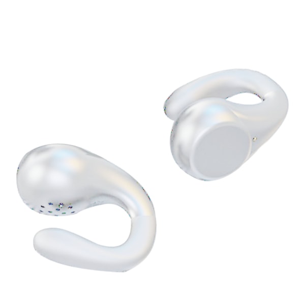 Øreklips Bluetooth-ørepropper HiFi-lyd Trådløse øretelefoner med åpent øre med strømskjerm for sport som kjører hvitt