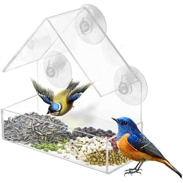 Bird Feeder Removable Feeding Transparent Housing Window Creative Support Feed