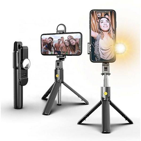 4-i-1 Selfie Stick Bluetooth Tripod med LED-lys til IOS Android-telefon