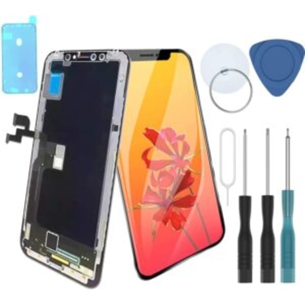 iPhone Xs Max Replacement Screen with Tools and Waterproof Adhesive Black
