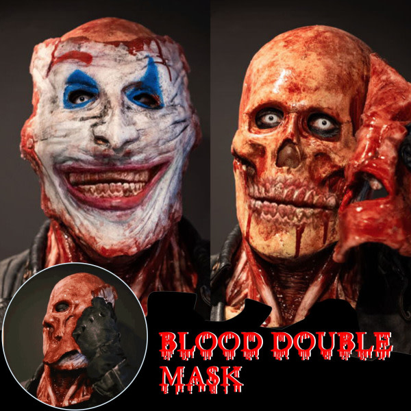 Dobbeltlags Halloween-maske rød 25*45cm