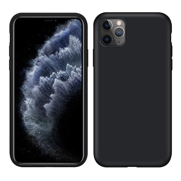 Mat Sort Silikoneetui Kompatibelt med iPhone 11