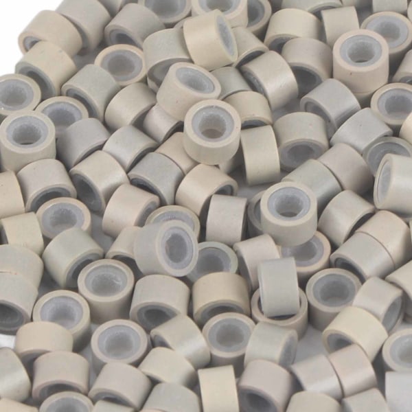1000 kpl/pullo Ammattimaiset silikonivuoratut mikrohiustenpidennysrenkaat Silmukat Helmet Työkalut (blondi)