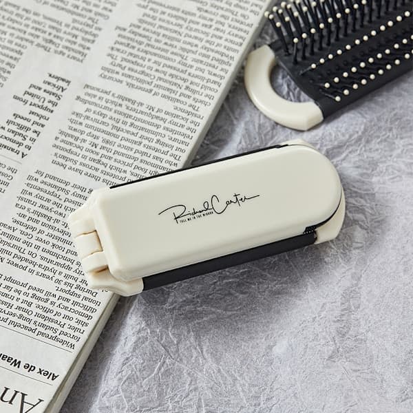 Portable Mini Pocket Hårborste med Spegel Fällbar Borste