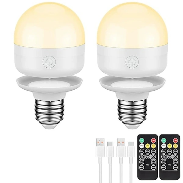 USB Rechargeable E27 LED Bulb with Remote Control & Timer