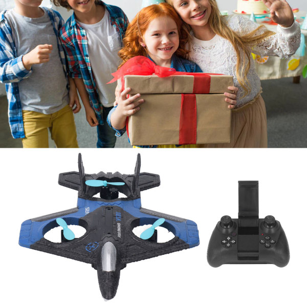 V25 Stunt Flygfotografi UAV-fjärrkontroll Flygplan Leksak Flygplan Lämplig för barn över 14 år Blå 1 batteri