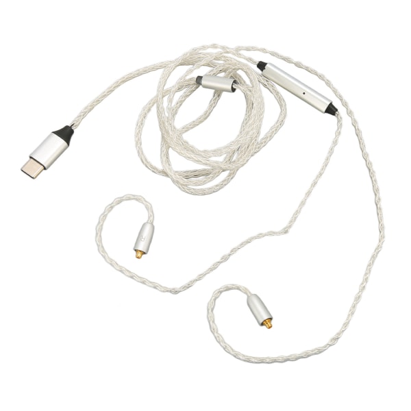 Typ C till för MMCX-kabelbyte för hörlursuppgraderingssladd med mikrofon för SE215 SE315 SE535 SE846 för UE900 Vit 3,9 fot