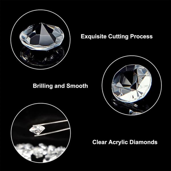 5000 st 3 mm transparent bröllopskonfetti fest plast diamant gnistrande ädelstenar dekor (vit)