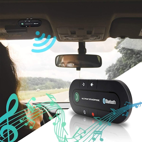 Auton Handsfree Bluetooth-aurinkosuojus Handsfree-autosetti Takana Yhteensopiva Iphonen, Samsungin kanssa GPS:lle, Musiikille, Puheluille - Täydellinen