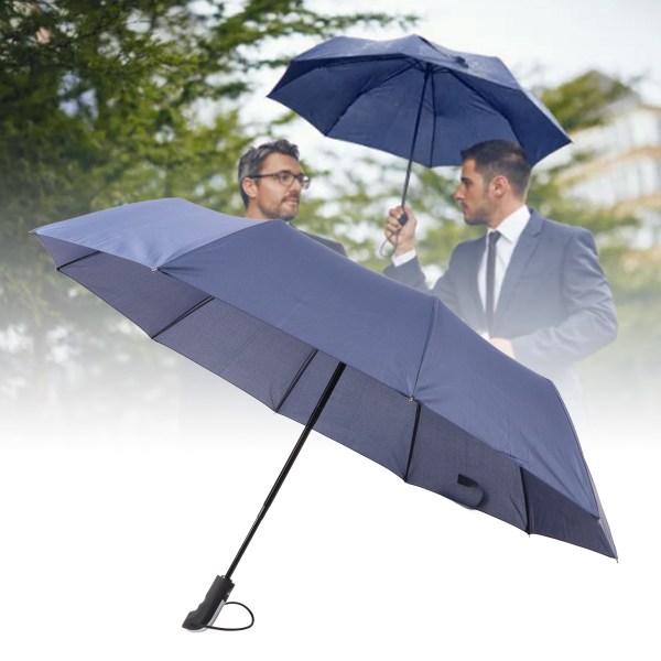 10 revben helautomatiskt paraply män Business automatiskt fällbart reseparaply för regnsol Marinblå 58,5x10k