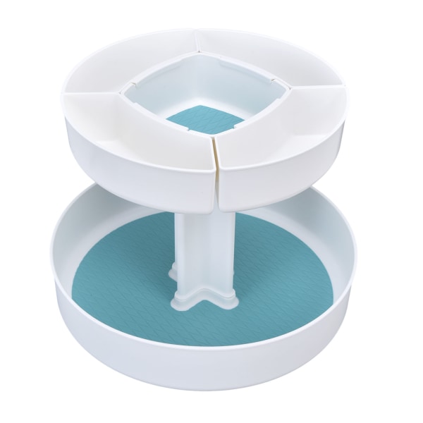 360 graders roterende makeupboks dobbeltlags skridsikre plast cirkulær drejeskive roterende krydderestativ