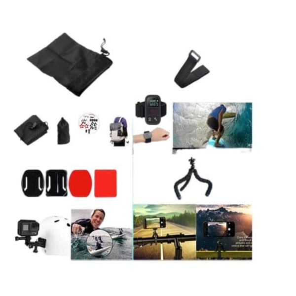Actionkameran lisätarvikkeet 58 osaa GoPro 9/8/7, Insta 360, DJI Osmo Action—pa