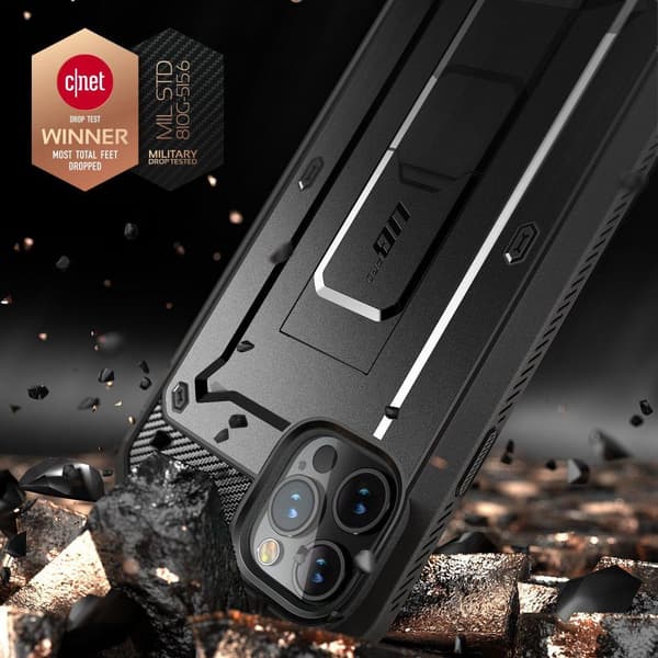 Supcase iPhone 12 / 12 Pro Deksel Unicorn Beetle Pro Svart
