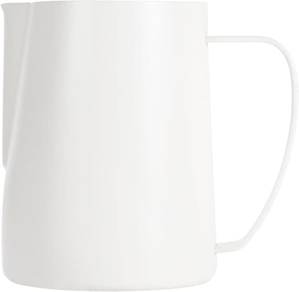 Mælkeskummer, 600 ml rustfrit stål espressomælkekander, kaffemælkekander Latte Art, hvid