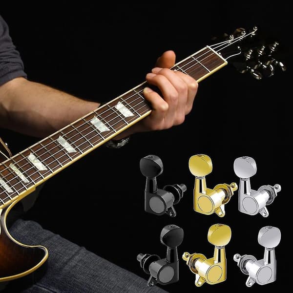 Guitar Tuning Pegs 3r+3l Tuning Knobs 1:14 Ratio Guitar Locking Tuning Keys