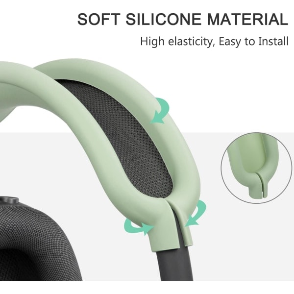 Paris Skyddssats för AirPods Max, Huvudbandsöverdrag + TPU-fodralskydd + Silikonöronkuddar, Svettresistent Tillbehör, Lätt att Tvätta, Repskydd