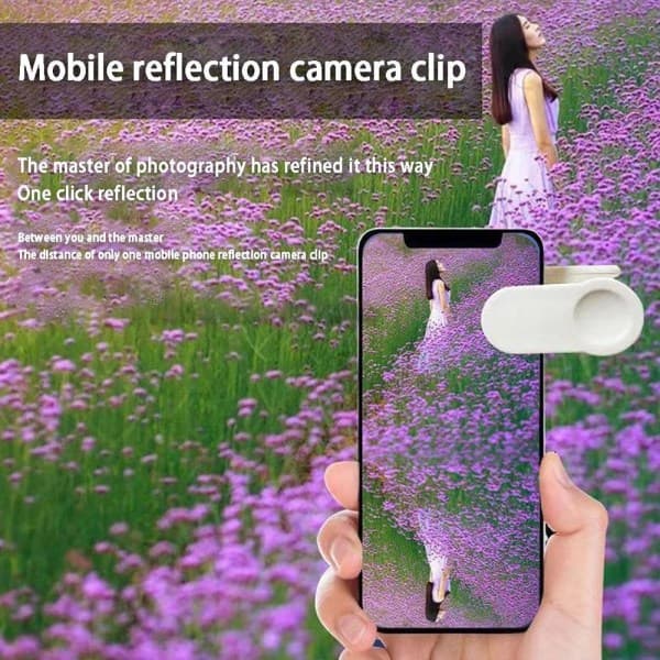 Smarttelefon Kamera Speil Refleksjon Klips Telefon Refleksjon Hvit
