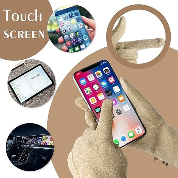 Handsker - Vinterisoleret touchscreen til pegefinger Cykling Elegant og stilfuld Brown_yu til damer