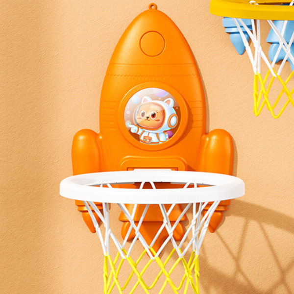 Rocket Basket Hoop Shooting Trainer Barn Basketball Trainer Vikbar Shooting Set för barn Orange
