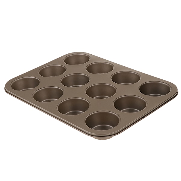 1/2 tarttumuotit, Cupcake-muotteja, Leivonnaismuotti, 12 reikää, Suuri, Kulta 12 Holes Large Gold 1Set