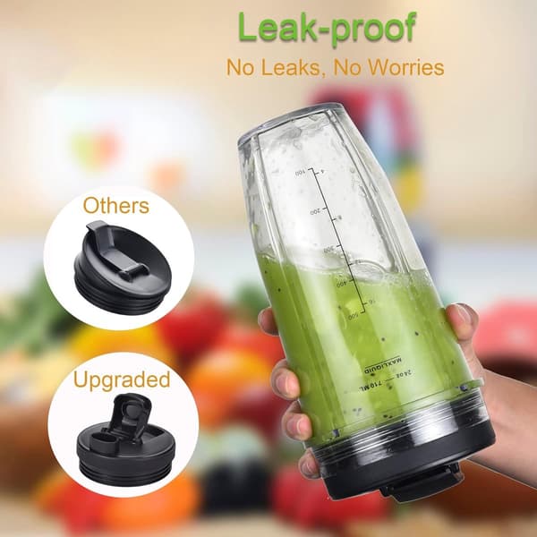 32oz/24oz kop passer til Ninja Blender, med låg & 7-fin ekstraktionsblad, til Nutri Ninja Auto iQ, 4 stk.