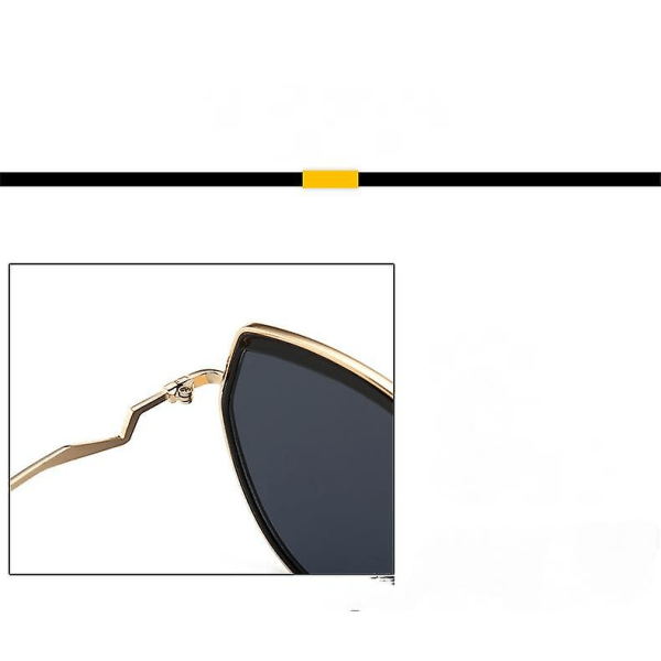 Retro Square Pilot Solglasögon För Kvinnor Män, Stor Båge 70-talet Uv400 Skydd Solglasögon-svart