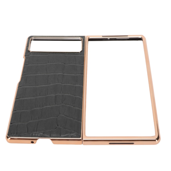 Taitettava phone case Xiaomi MIX Fold 2 nanonahkaa krokotiilikuvioiselle naarmuuntumattomalle puhelimen case , musta